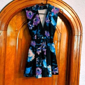 Low V Neck Floral Dress